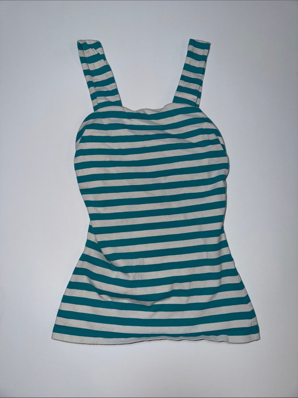 Express Teal and White Striped Tank Top